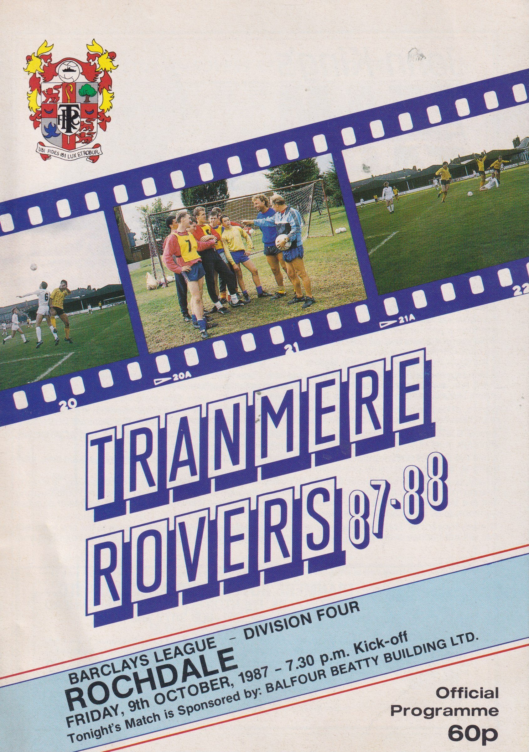 Tranmere Rovers v Rochdale match programme